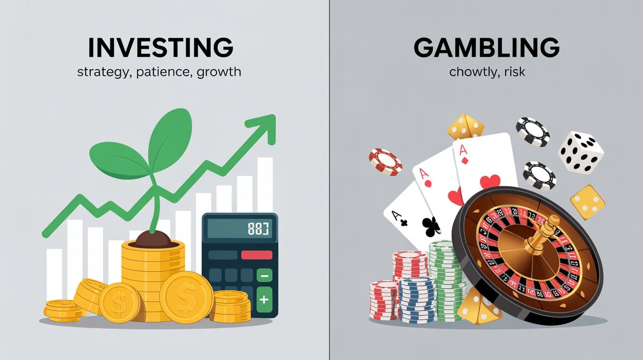 Illustration image for Investing vs Gambling – Know the Difference