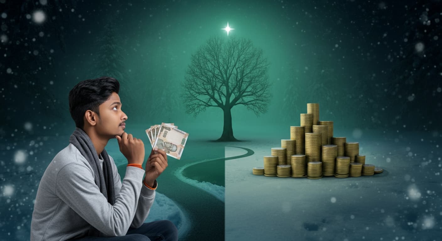 Illustration image for Would You Rather: Spend ₹1 Lakh or Invest It? The Answer Might Surprise You